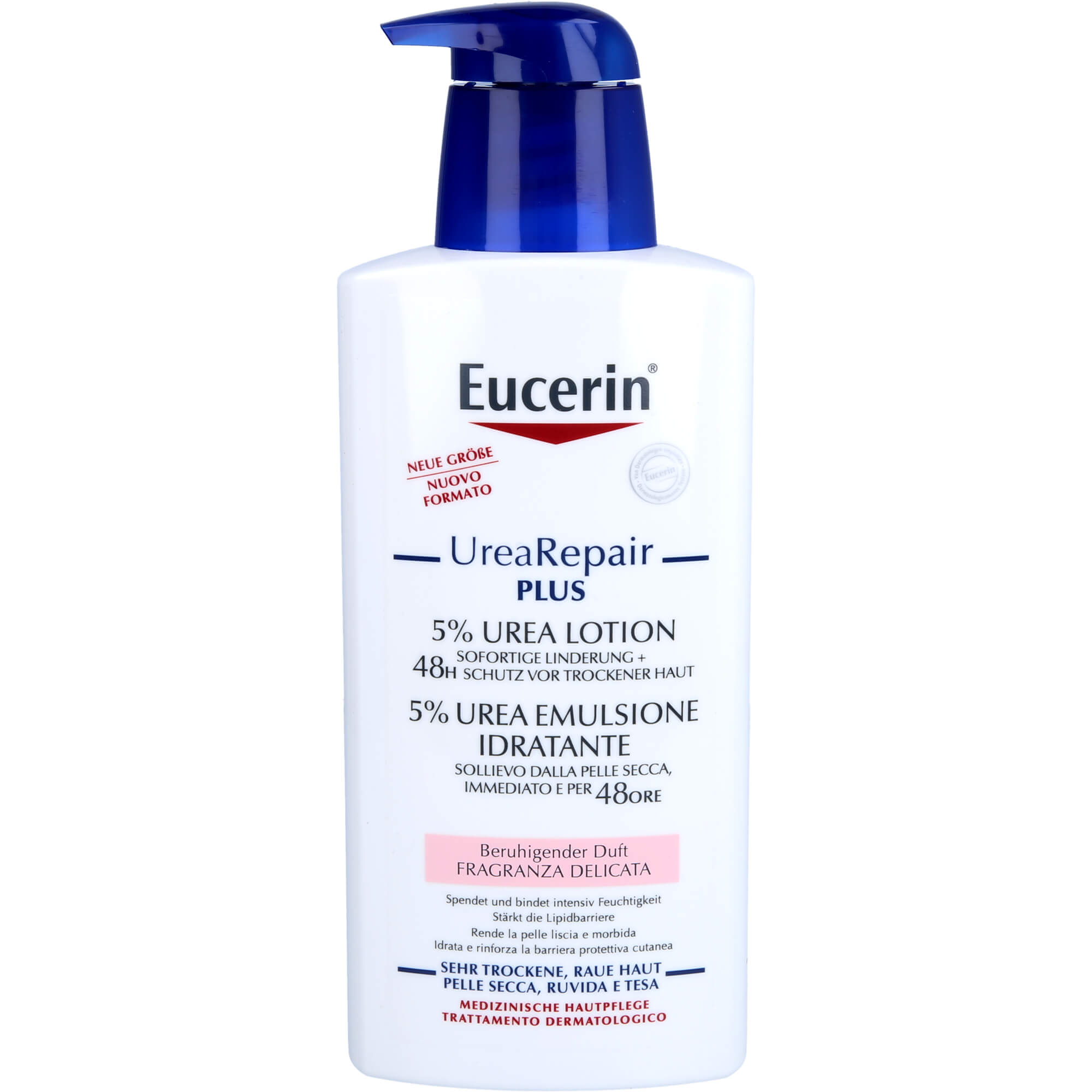 Eucerin UreaRepair PLUS Lotion 5% mit beruhigendem Duft – 48h intensive Pflege für trockene bis sehr trockene Haut, 400 ml Creme-korperpflege